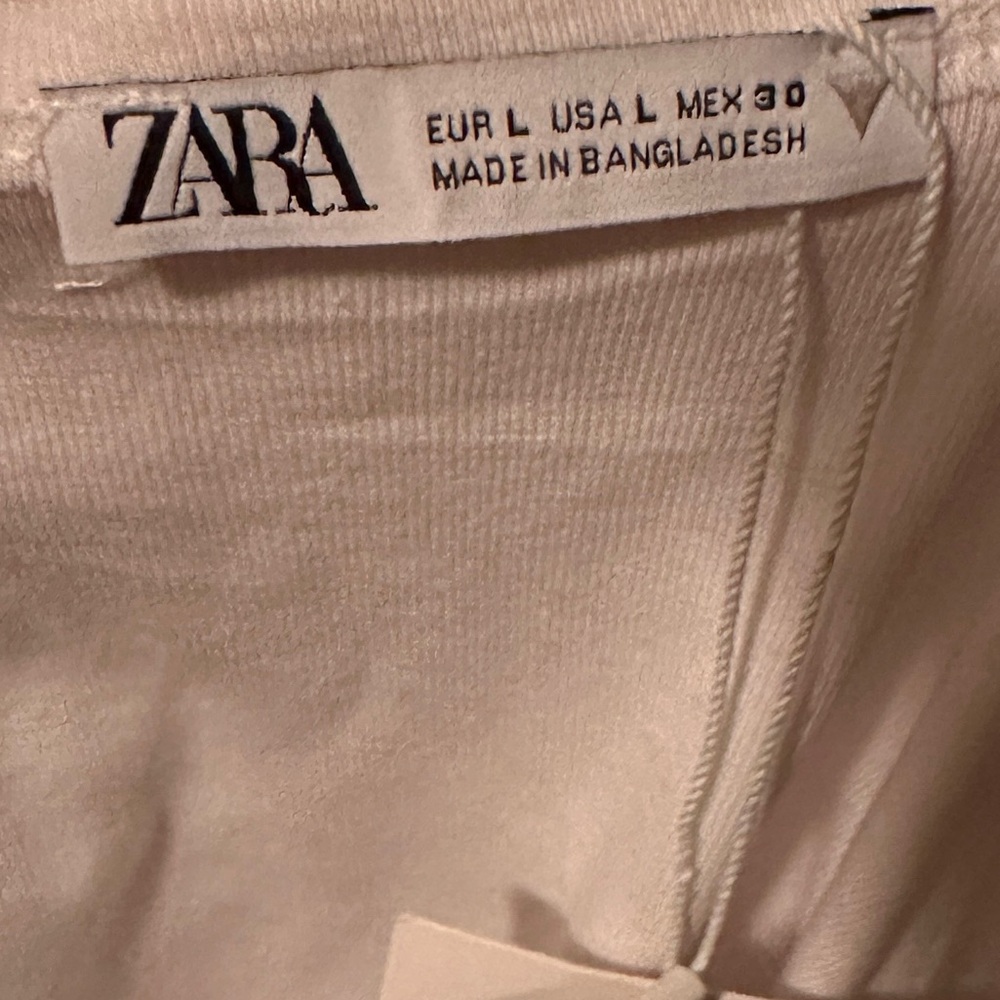 🐰 Zara Cropped T-Shirt (NWT; White;Sz. Large) - Picture 3 of 5